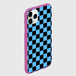 Чехол iPhone 11 Pro матовый Шахматная доска Синяя, цвет: 3D-фиолетовый — фото 2