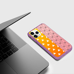 Чехол iPhone 11 Pro матовый ЗЕНИТЦУ НЕЗУКО КЛИНОК РАССЕКАЮЩИЙ ДЕМОНОВ, цвет: 3D-фиолетовый — фото 2