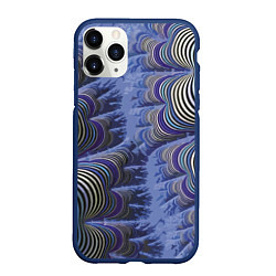 Чехол iPhone 11 Pro матовый Abstraction pattern 2022, цвет: 3D-тёмно-синий
