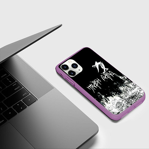 Чехол iPhone 11 Pro матовый Ghostemane Mercury Trash Gang Гостмейн Призрак гра / 3D-Фиолетовый – фото 3