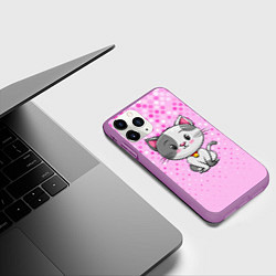 Чехол iPhone 11 Pro матовый Котик с серым пятном, цвет: 3D-фиолетовый — фото 2