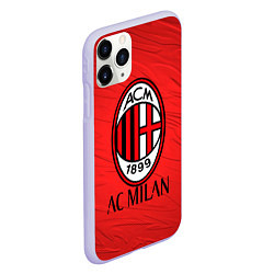 Чехол iPhone 11 Pro матовый Ac milan милан, цвет: 3D-светло-сиреневый — фото 2