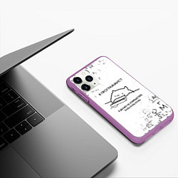 Чехол iPhone 11 Pro матовый КОТ ПРОГРАММИСТ, цвет: 3D-фиолетовый — фото 2