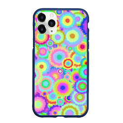 Чехол iPhone 11 Pro матовый Disco-Tie-Dye, цвет: 3D-тёмно-синий