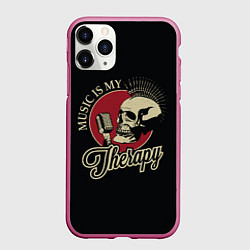 Чехол iPhone 11 Pro матовый Музыкотерапия, цвет: 3D-малиновый