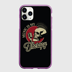 Чехол iPhone 11 Pro матовый Музыкотерапия, цвет: 3D-фиолетовый