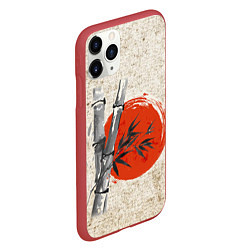 Чехол iPhone 11 Pro матовый Закат Бамбук, цвет: 3D-красный — фото 2