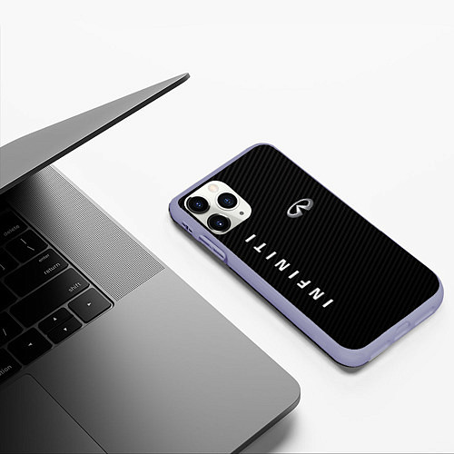 Чехол iPhone 11 Pro матовый Infinity карбон / 3D-Светло-сиреневый – фото 3