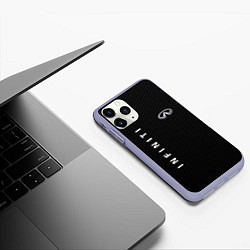 Чехол iPhone 11 Pro матовый Infinity карбон, цвет: 3D-светло-сиреневый — фото 2