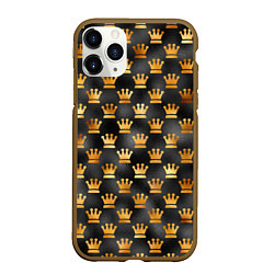 Чехол iPhone 11 Pro матовый Короны в золоте, цвет: 3D-коричневый