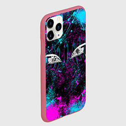 Чехол iPhone 11 Pro матовый ГЛАЗА АКАЗЫ ГЛИТЧ, цвет: 3D-малиновый — фото 2