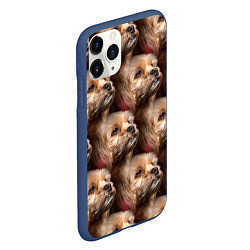 Чехол iPhone 11 Pro матовый Мордочка песика, цвет: 3D-тёмно-синий — фото 2