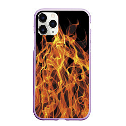 Чехол iPhone 11 Pro матовый Flame Pattern, цвет: 3D-сиреневый