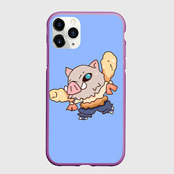 Чехол iPhone 11 Pro матовый Inosuke and shrimp, цвет: 3D-фиолетовый