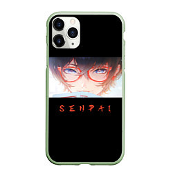 Чехол iPhone 11 Pro матовый Senpai art, цвет: 3D-салатовый