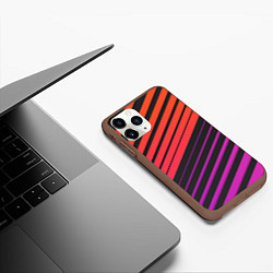 Чехол iPhone 11 Pro матовый Линии градиентGradient Polygon Lines, цвет: 3D-коричневый — фото 2