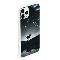 Чехол iPhone 11 Pro матовый Северный олень и вулкан, цвет: 3D-белый — фото 2