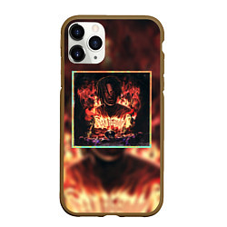 Чехол iPhone 11 Pro матовый Karmageddon Kizaru Альбом Кизару огонь, цвет: 3D-коричневый