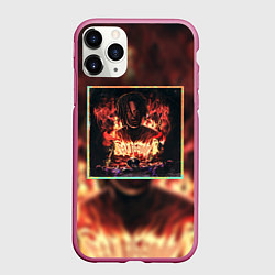 Чехол iPhone 11 Pro матовый Karmageddon Kizaru Альбом Кизару огонь, цвет: 3D-малиновый