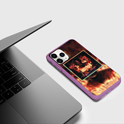 Чехол iPhone 11 Pro матовый Karmageddon Kizaru Альбом Кизару огонь, цвет: 3D-фиолетовый — фото 2