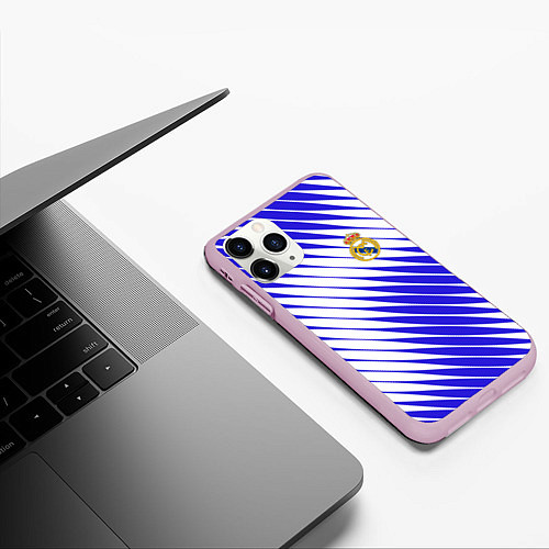 Чехол iPhone 11 Pro матовый Real madrid реал мадрид / 3D-Розовый – фото 3