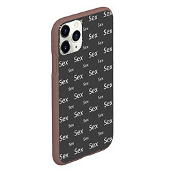 Чехол iPhone 11 Pro матовый SEX-СЕКС-SEX, цвет: 3D-коричневый — фото 2