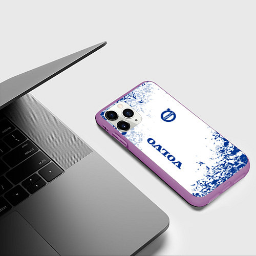 Чехол iPhone 11 Pro матовый Volvo - Auto sport / 3D-Фиолетовый – фото 3