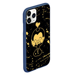 Чехол iPhone 11 Pro матовый Bendy And The Ink Machine heart, цвет: 3D-тёмно-синий — фото 2