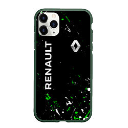 Чехол iPhone 11 Pro матовый RENAULT брызги, цвет: 3D-темно-зеленый