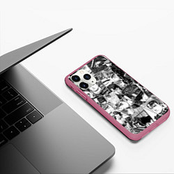 Чехол iPhone 11 Pro матовый Berserk pattern, цвет: 3D-малиновый — фото 2