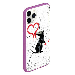 Чехол iPhone 11 Pro матовый BANKSY БЭНКСИ крыса, цвет: 3D-фиолетовый — фото 2