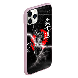 Чехол iPhone 11 Pro матовый Самурай Бусидо Иероглифы Samurai Lightning, цвет: 3D-розовый — фото 2