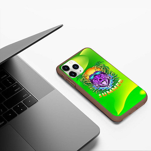 Чехол iPhone 11 Pro матовый Summer dog Собачка / 3D-Коричневый – фото 3