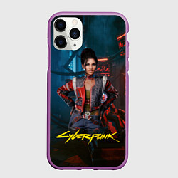 Чехол iPhone 11 Pro матовый Panam Cyberpunk2077 Панам, цвет: 3D-фиолетовый