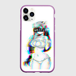 Чехол iPhone 11 Pro матовый Кошкодевочка Waifu, цвет: 3D-фиолетовый