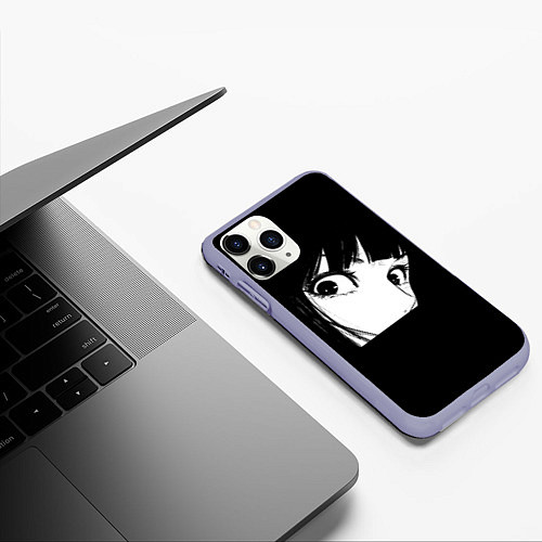 Чехол iPhone 11 Pro матовый Аниме Персонаж Взгляд / 3D-Светло-сиреневый – фото 3
