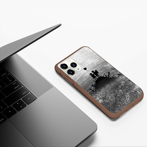 Чехол iPhone 11 Pro матовый Бэнкси Дети Любовь Banksy / 3D-Коричневый – фото 3