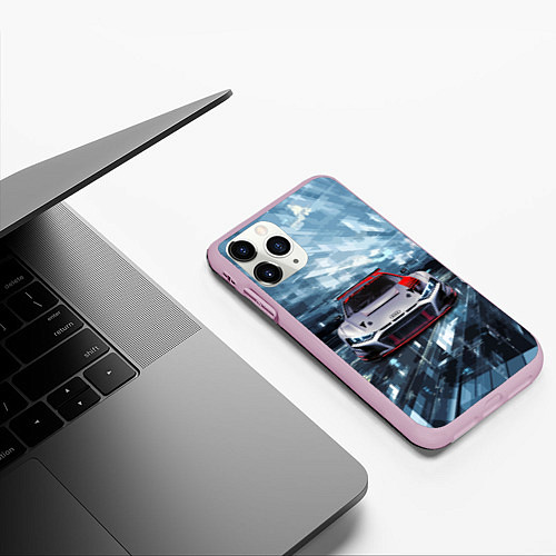 Чехол iPhone 11 Pro матовый Audi Motorsport Racing team / 3D-Розовый – фото 3