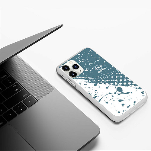 Чехол iPhone 11 Pro матовый OPEL брызги / 3D-Белый – фото 3