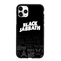 Чехол iPhone 11 Pro матовый Black Sabbath логотипы рок групп, цвет: 3D-черный