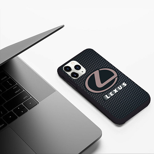 Чехол iPhone 11 Pro матовый LEXUS Lexus - Карбон / 3D-Черный – фото 3