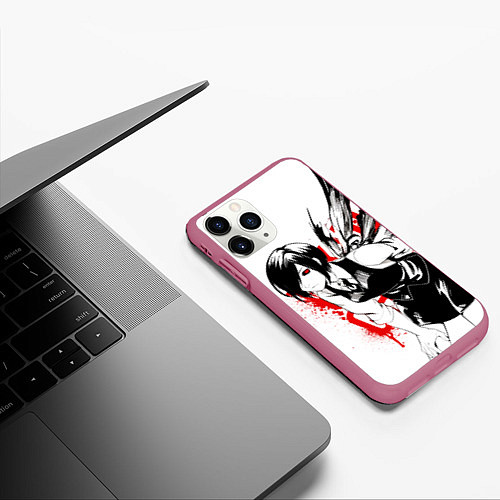 Чехол iPhone 11 Pro матовый ТОУКА TOKYO GHOUL / 3D-Малиновый – фото 3