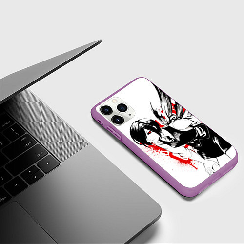 Чехол iPhone 11 Pro матовый ТОУКА TOKYO GHOUL / 3D-Фиолетовый – фото 3