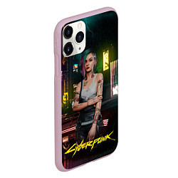 Чехол iPhone 11 Pro матовый Judy cyberpunk2077, цвет: 3D-розовый — фото 2