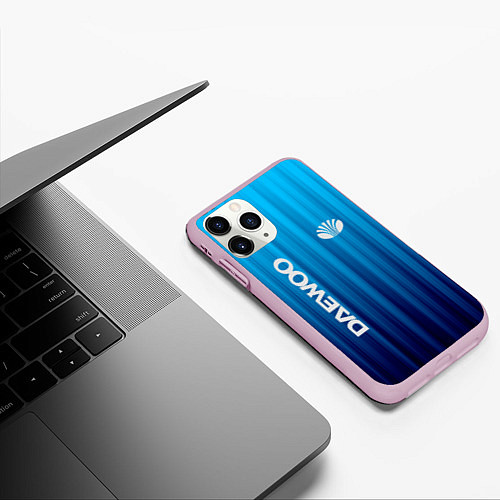 Чехол iPhone 11 Pro матовый DAEWOO спорт / 3D-Розовый – фото 3