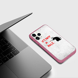 Чехол iPhone 11 Pro матовый Banksy - крыса надпись, цвет: 3D-малиновый — фото 2