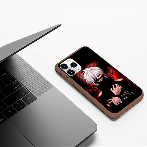 Чехол iPhone 11 Pro матовый Tokyo Ghoul Токийский Гуль Who am I / 3D-Коричневый – фото 3