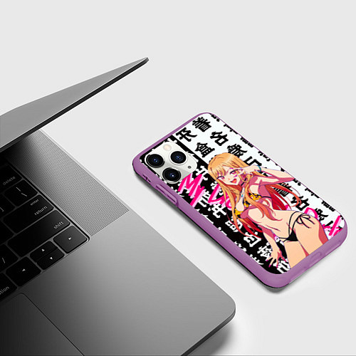 Чехол iPhone 11 Pro матовый Эта фарфоровая кукла влюбилась Китагава Марин My D / 3D-Фиолетовый – фото 3