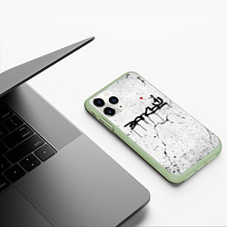 Чехол iPhone 11 Pro матовый BANKSY БЭНКСИ автограф девочка с шариком, цвет: 3D-салатовый — фото 2