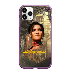 Чехол iPhone 11 Pro матовый Panam cyberpunk 2077, цвет: 3D-фиолетовый